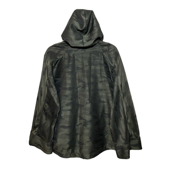 Blank NYC High-Low Windbreaker Camouflage Satin Hooded Jacket Size S - Picture 2 of 10